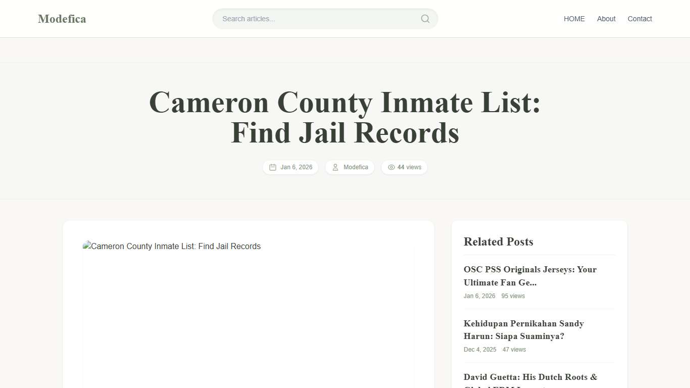 Cameron County Inmate List: Find Jail Records
