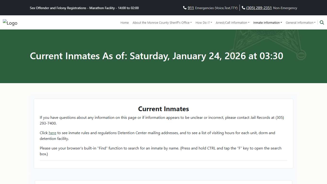 M.C.S.O - Current Inmates